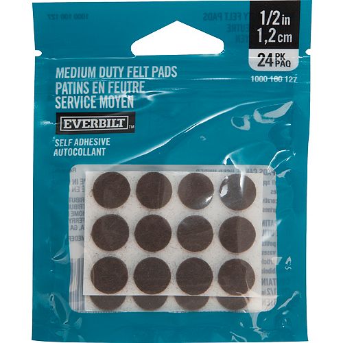 1/2-inch Med Duty Brown Felt Pad (24-Pack)