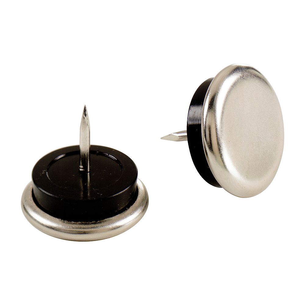 Everbilt 7/8 inch NailOn Cushion Glides with Nickel Base (4Pack