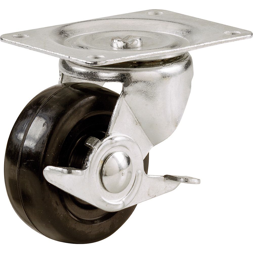 Everbilt 4-inch Soft Rubber Swivel Plate Caster with 225 lbs. Load ...