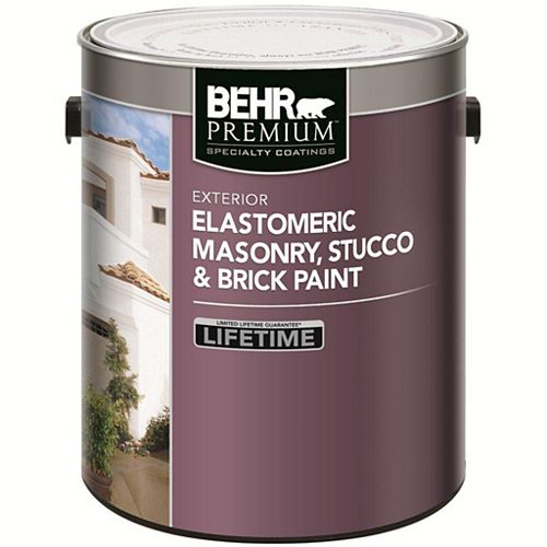 ELASTOMERIC Masonry, Stucco & Brick Paint - White, 3.67L