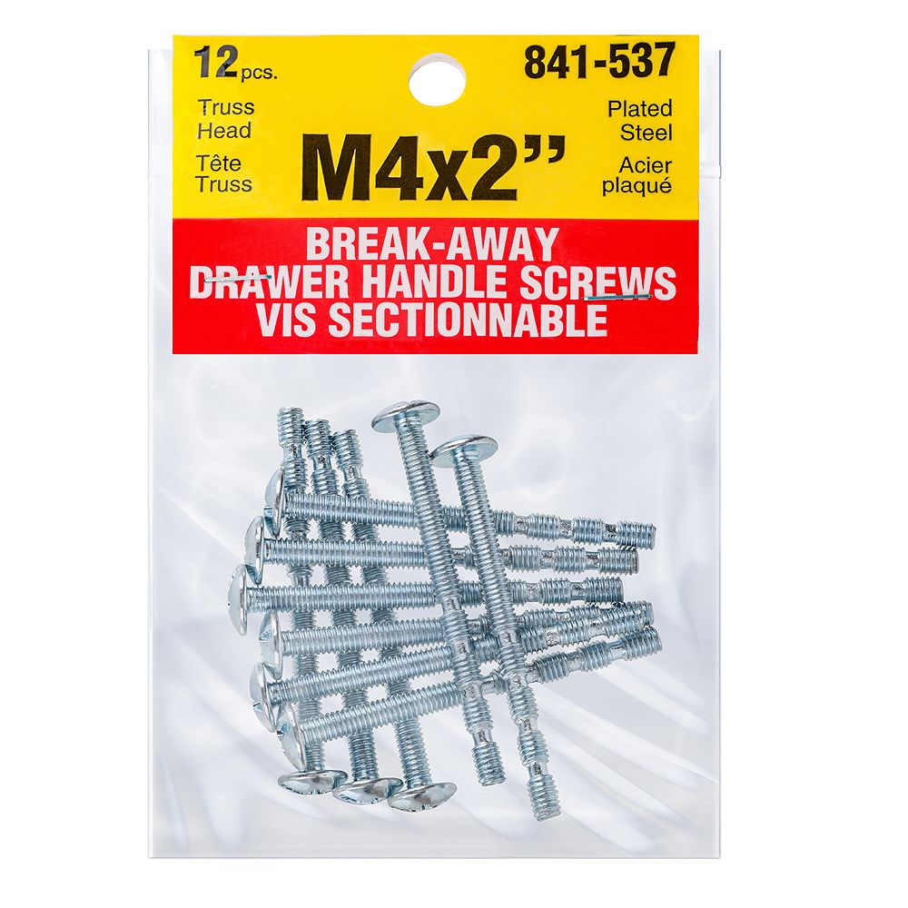 Paulin Paulin M4 x 2inch Metric Drawer Handle Breakaway Screws Zinc