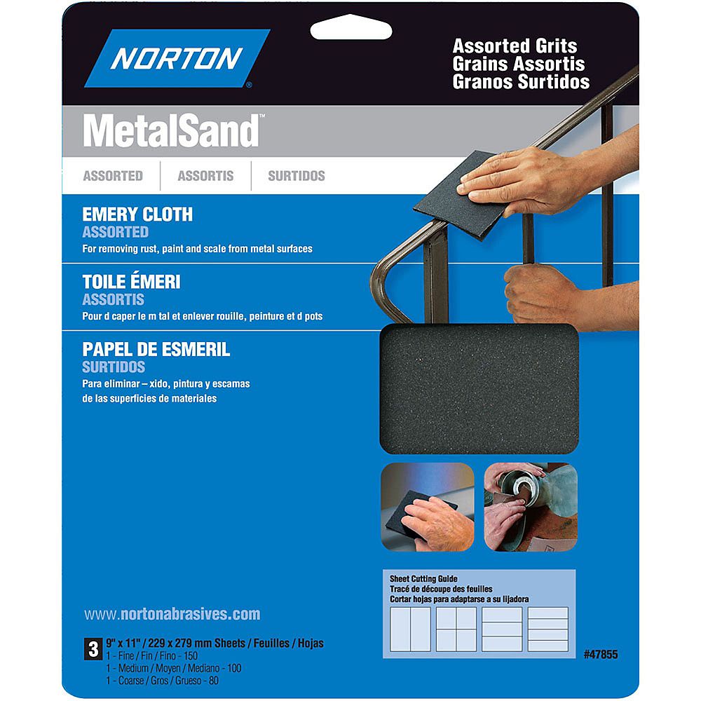 Norton MetalSand 9inch x 11inch Sanding Sheets Assorted Grits (3Pack) The Home Depot Canada