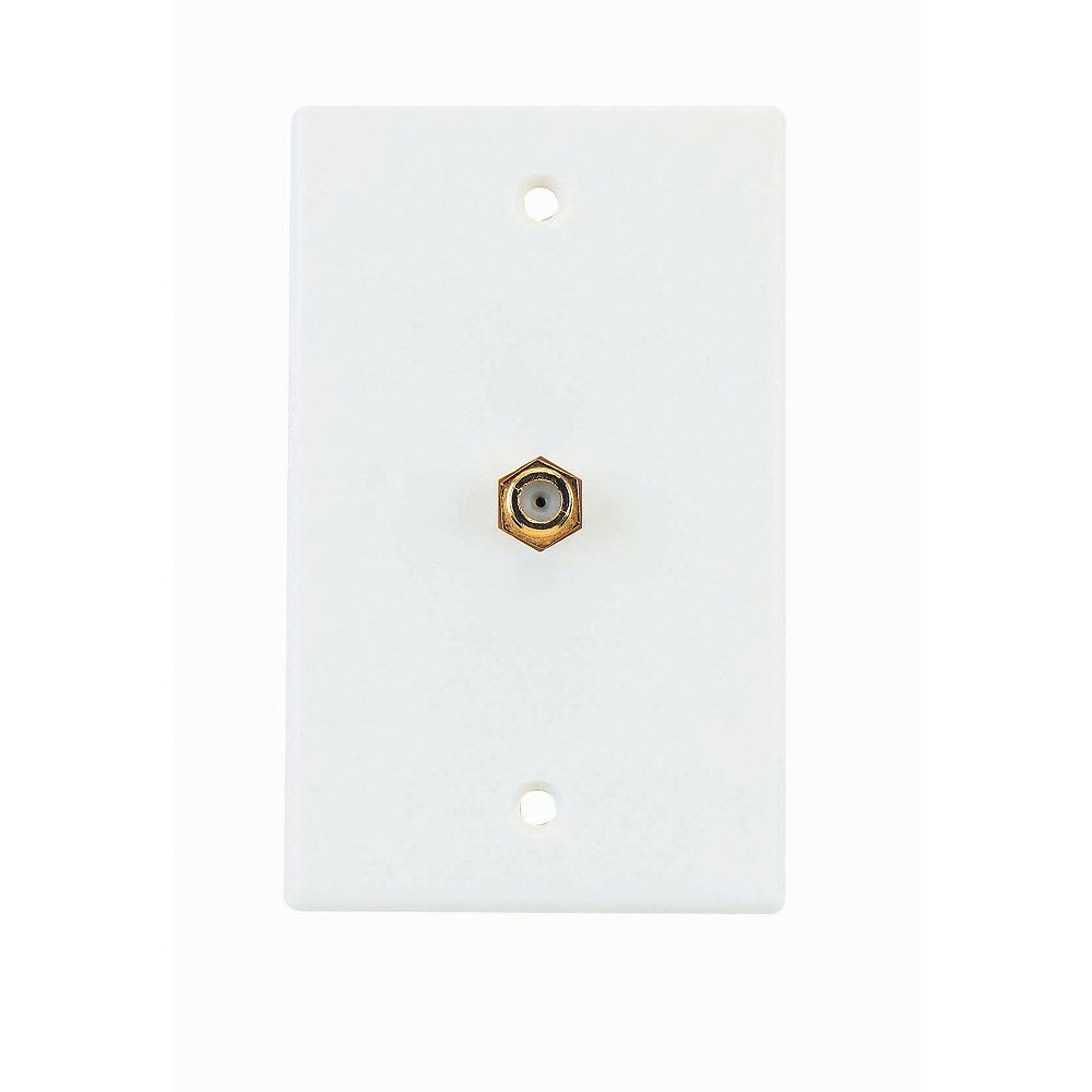 RCA Coaxial Cable Wall Plate White The Home Depot Canada