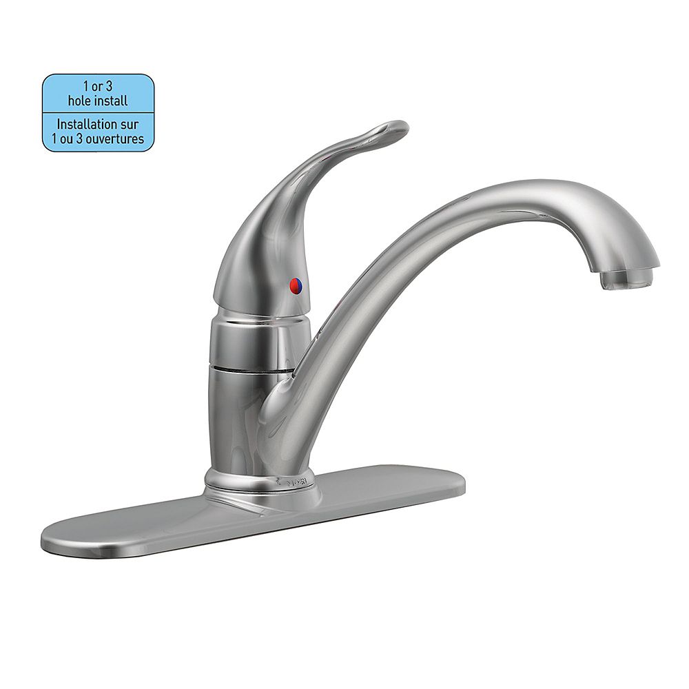 Moen Torrance Single Handle Kitchen Faucet With Deckplate In Chrome The Home Depot Canada