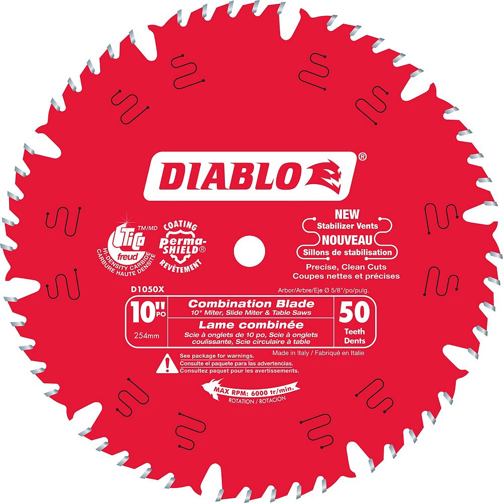 Diablo 10inch x 50 Tooth Carbide Tipped Combination Mitre/Table Saw