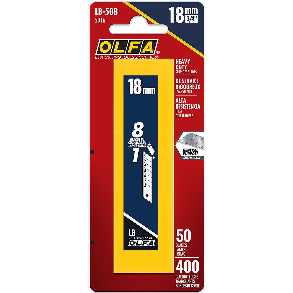 Olfa 18mm SnapOff Replacement Blades, 50 pack The Home Depot Canada