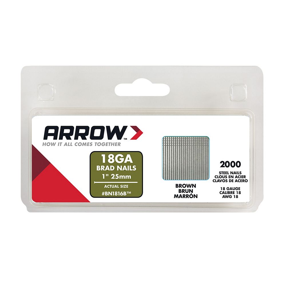 Arrow 5/8 Inch Brad Nails (1000-Pack) | The Home Depot Canada