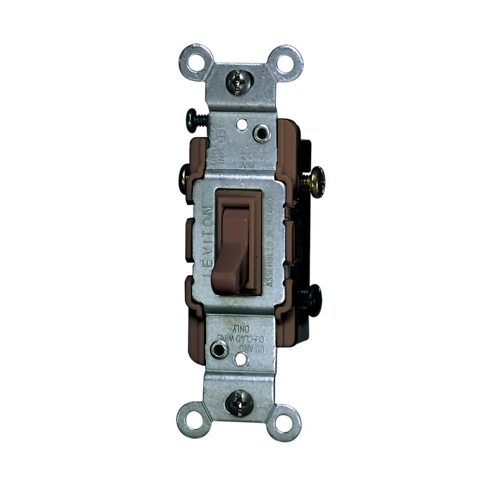 Leviton 3 Way Toggle Switch Brown The Home Depot Canada Leviton 3 Way Toggle