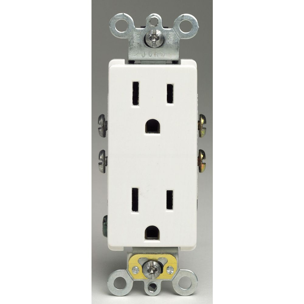 Leviton Decora Duplex Receptacle, White The Home Depot
