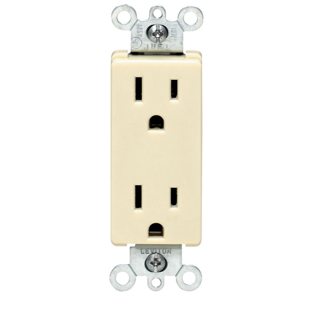 Leviton Decora Duplex Receptacle, Ivory The Home Depot