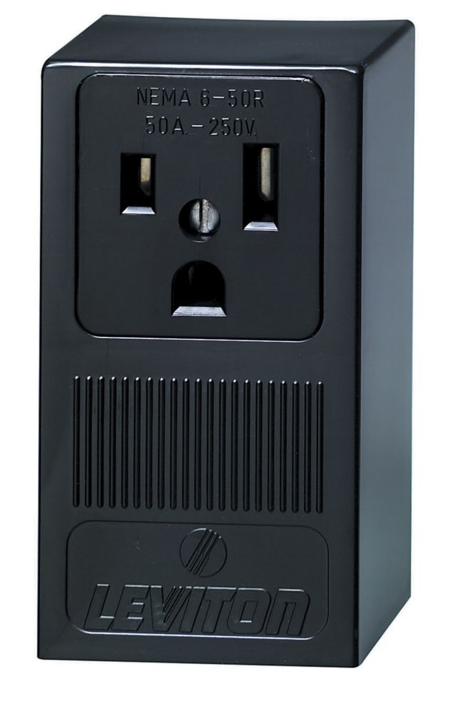 Leviton Single Receptacle Surface Mount, Black | The Home Depot Canada