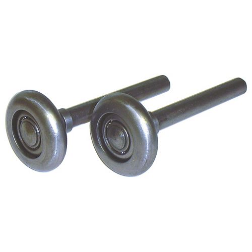 Garage door rollers - 2" Steel Wheels with 10 ball-bearings & 4" stem (2-pack)