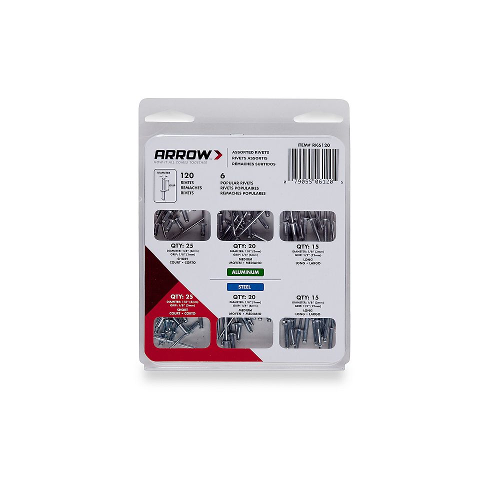 Arrow Multi Purpose Rivet Assortment The Home Depot Canada
