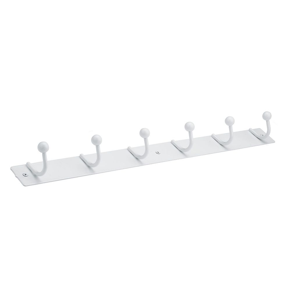 Nystrom 19 5/8inch (500 mm) Utility 6Hook Rack, White The Home