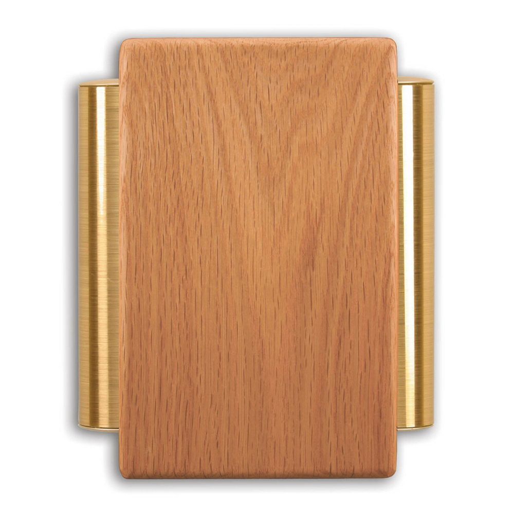 Heath Zenith Wired Door Chime With Solid Oak Cover And Satin Brass