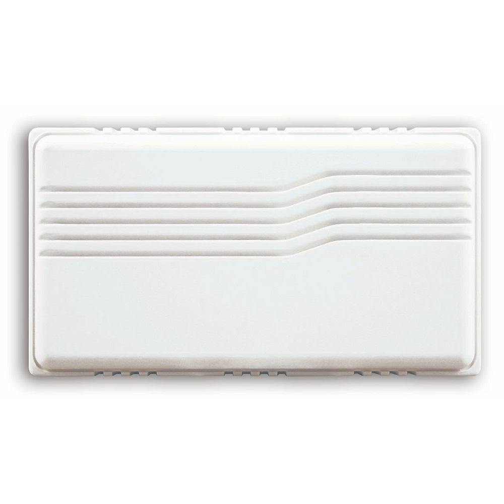 Hampton Bay Basic Wired White Covered Door Chime With Horizontal Lines The Home Depot Canada