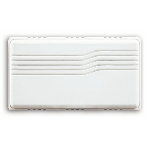 Basic Wired White Covered Door Chime With Horizontal Lines