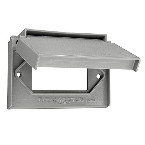 1-Gang Decora/GFCI Wallplate Weather-Resistant Thermoplastic Nylon with Horizontal Self Closing Lid in Grey