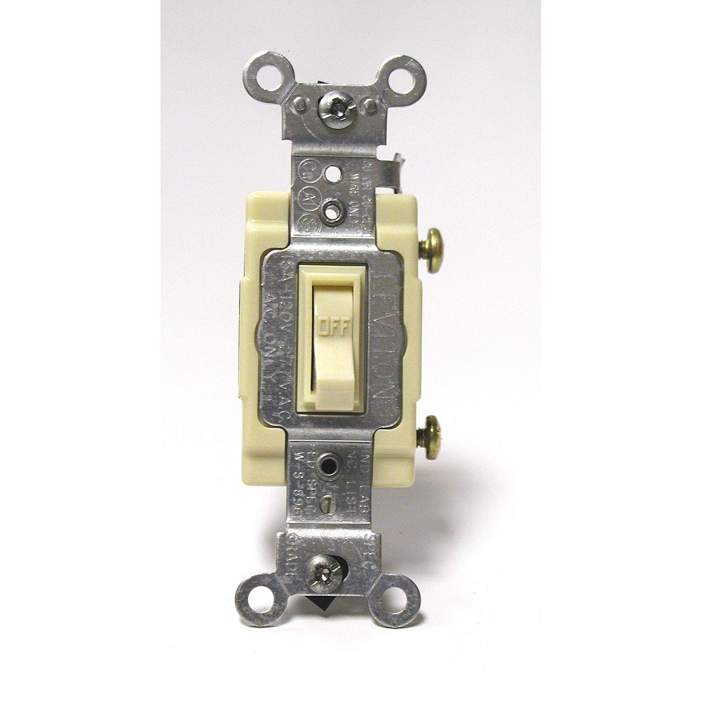 Leviton Framed Toggle SinglePole Switch , Ivory The Home Depot Canada