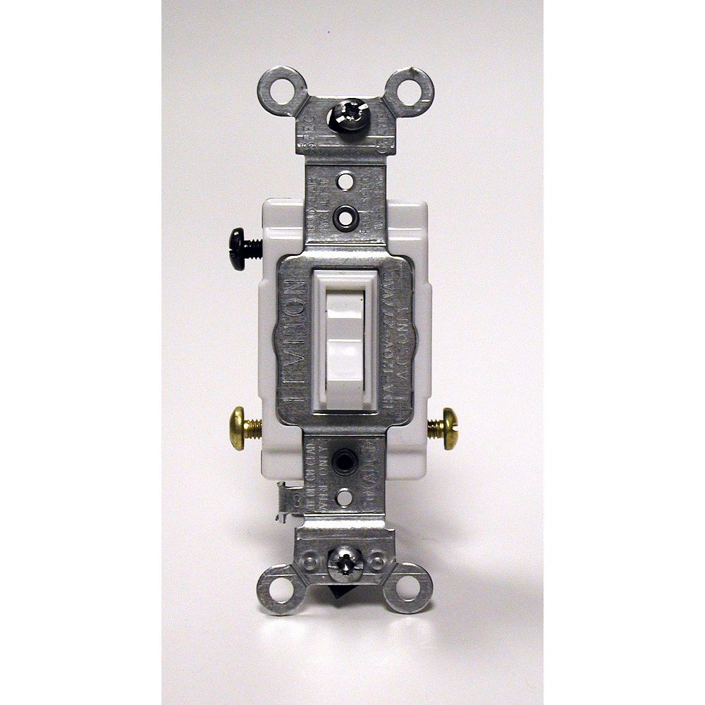 Leviton Framed Toggle 3Way Switch White The Home Depot Leviton Framed Toggl