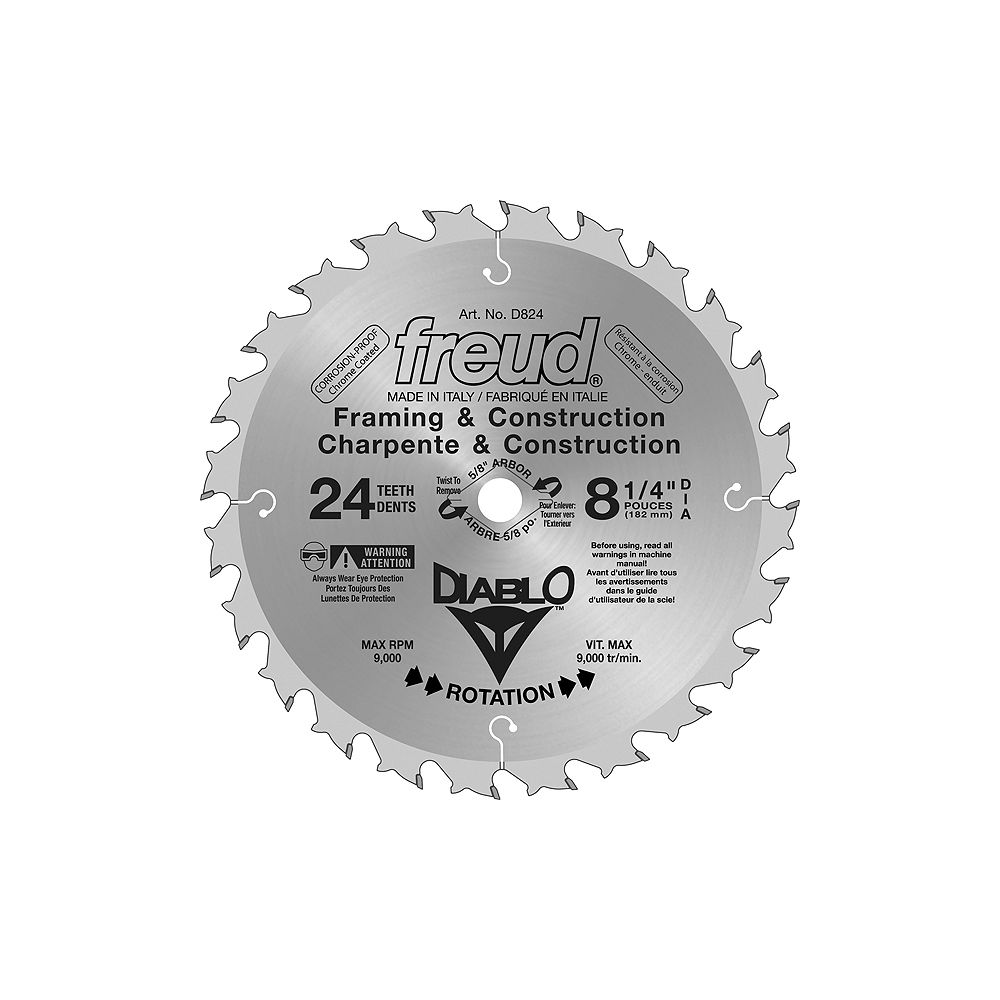 Freud 8 1/4inch x 24 Tooth Carbide Tipped Framing and Construction