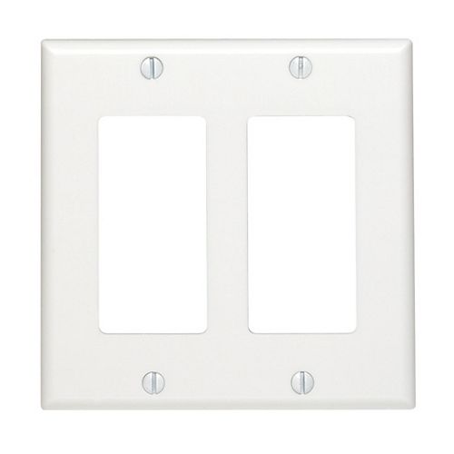 Decora wall plate 2 Gang, White