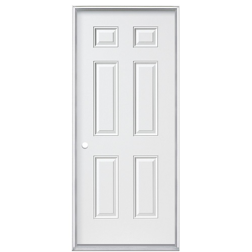 Veranda 32 Inch X 80 Inch 6 Panel Primed Steel Prehung Front Door The Home Depot Canada