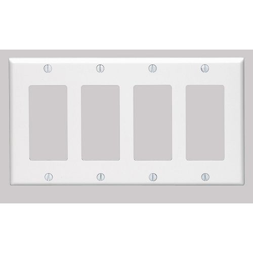 Decora wall plate 4 Gang, White