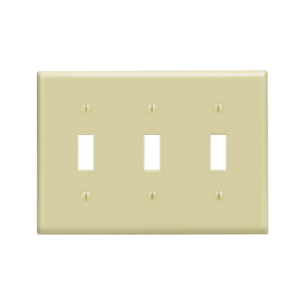 Leviton Wallplate 3 Gang Toggle, Ivory | The Home Depot Canada