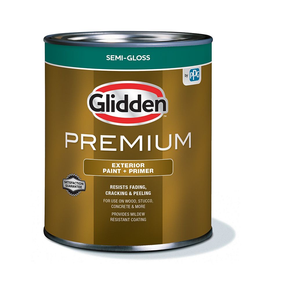 Glidden Premium Exterior Paint + Primer SemiGloss White