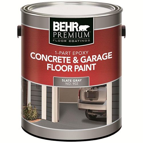 1-Part Epoxy Acrylic Concrete & Garage Floor Paint - Slate Gray, 3.79L