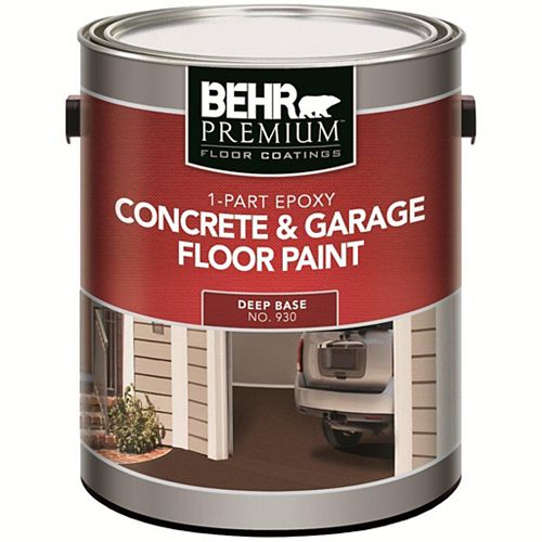 FLOOR COATINGS 1-Part Epoxy, Concrete & Garage Floor Paint, Deep Base, 3.43 L