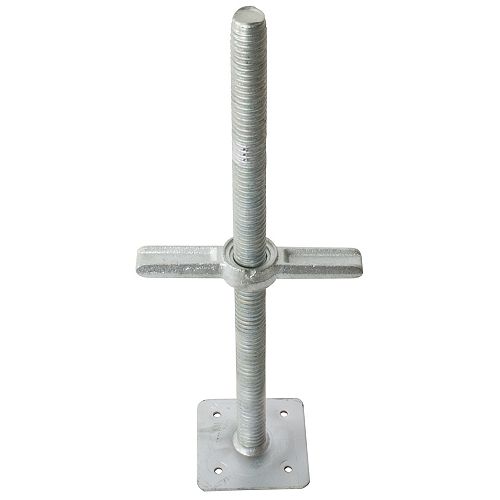 24-inch Galvanized Leveling Screw Jack with Plate for Scaffolding / Contractor Series