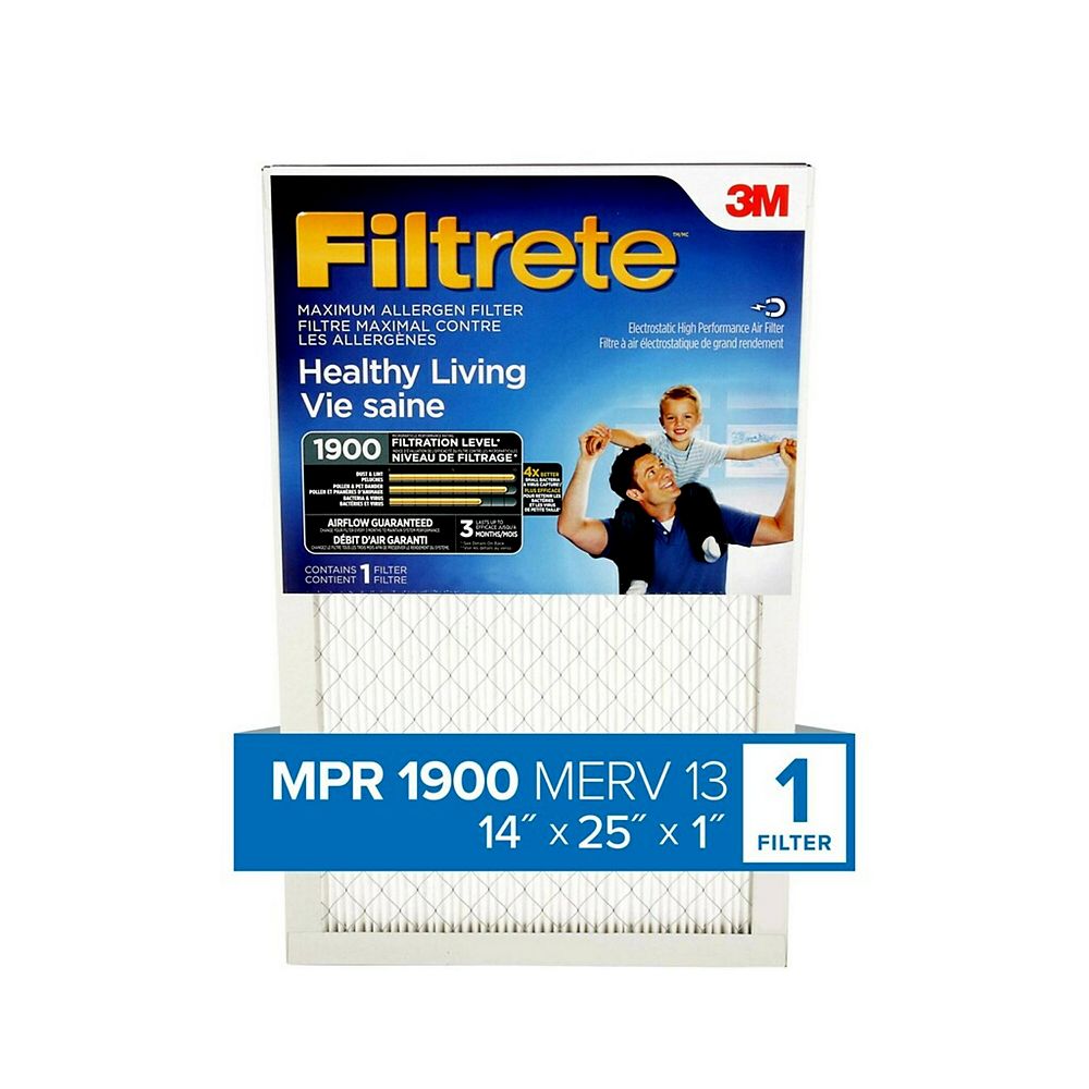 Filtrete Filters 14 Inch X 25 Inch X 1 Inch Healthy Living Mpr 1900