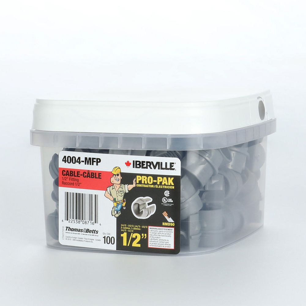 Iberville 1/2 In. Loomex Plastic Connector Flip (100Pack) The Home Depot Canada