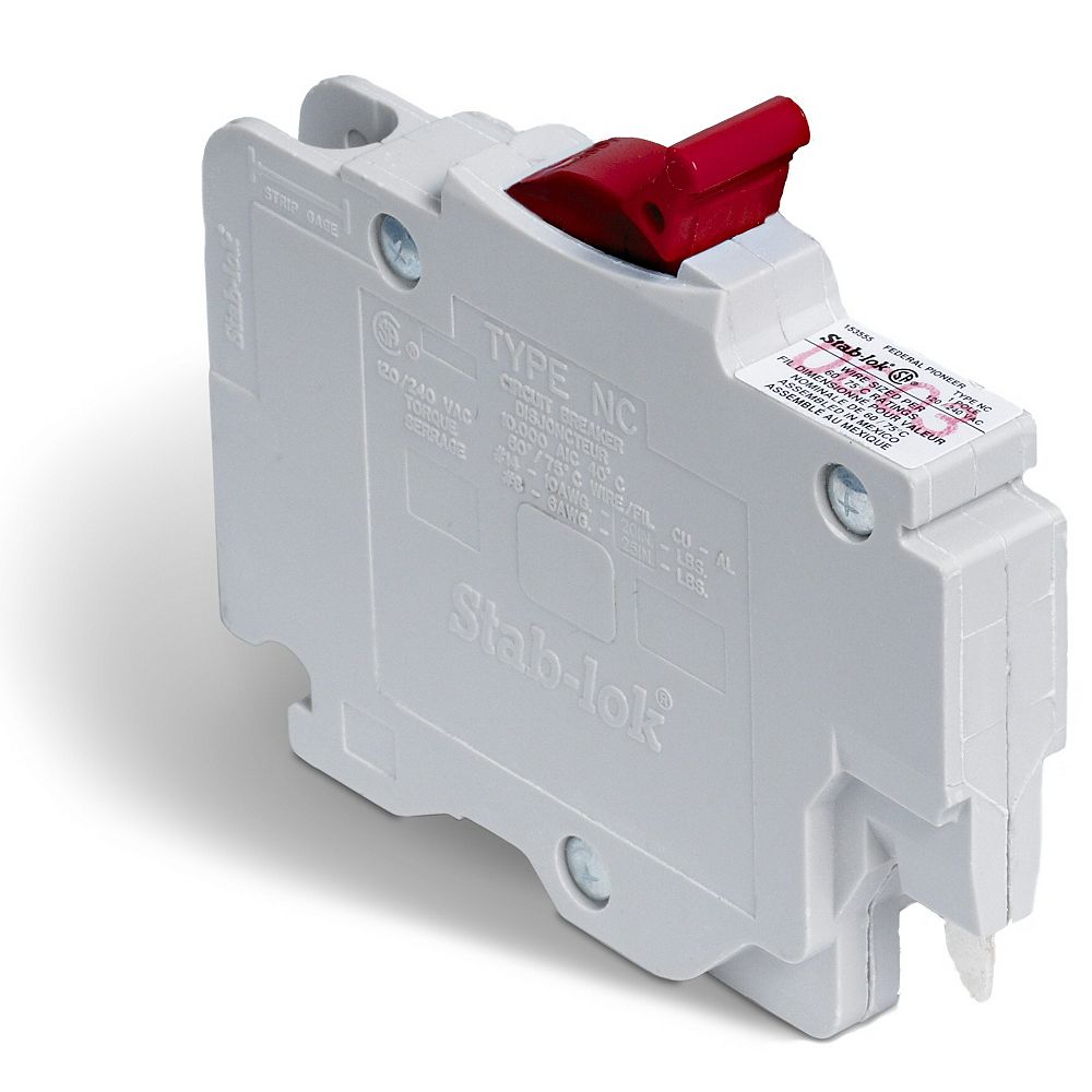 Schneider Electric Single Pole 20 Amp Stablok (NC) PlugOn Circuit Breaker The Home Depot Canada Schneider Electric Single Pole 20 Amp Stablok (NC) PlugOn Circuit Breaker The Home Depot Canada