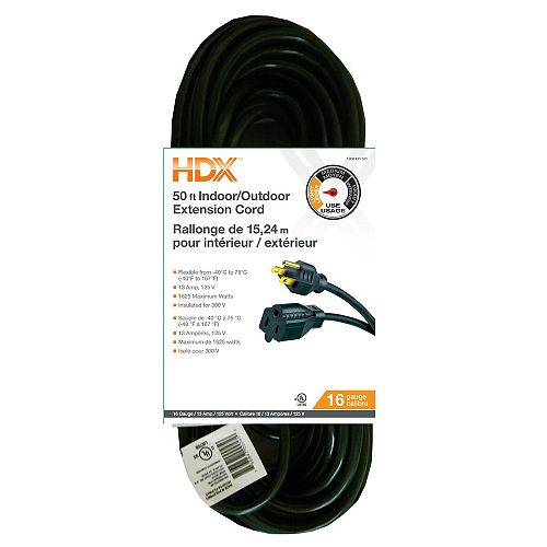 50 ft. 16-Gauge Indoor/Outdoor Extension Cord in Green