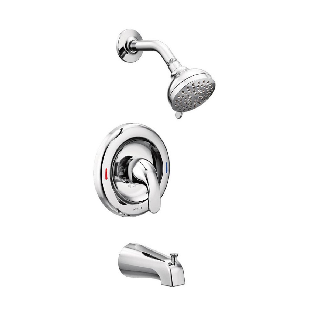 Spray Tub And Shower Faucet In Chrome, Moen Wall Mount Bathtub Faucet