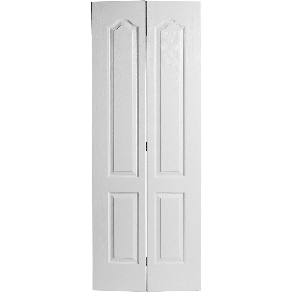 Masonite 30 Inch X 80 Inch 2 Panel Arch Top Textured Bifold Door The Home Depot Canada