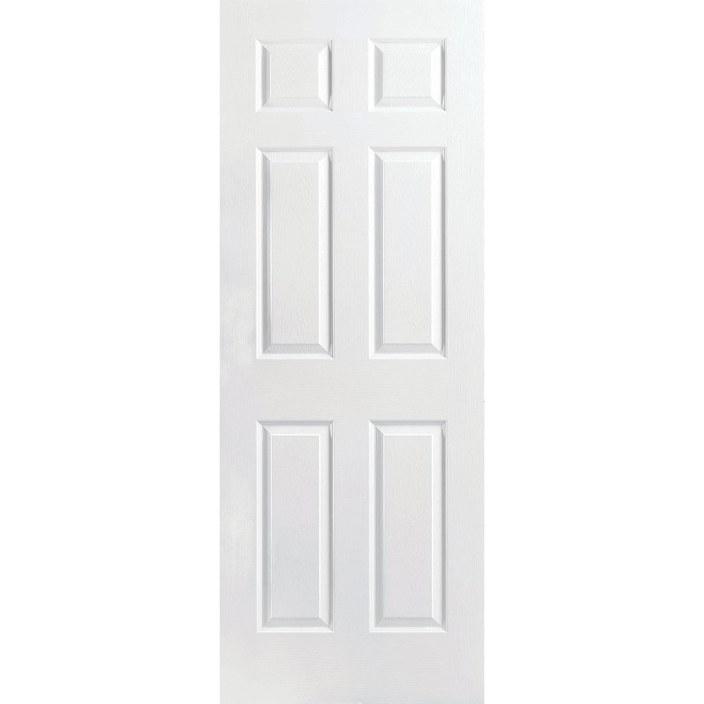 Masonite 18-inch x 80-inch Primed 6 Panel Textured Interior Door Slab