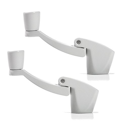 Fold Away Handle Window Crank in White (2-Pack)