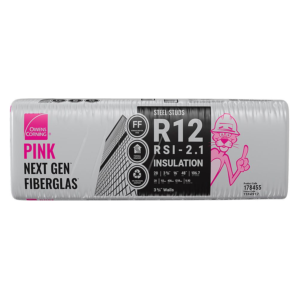 Owens Corning R 12 Ecotouch Pink Fiberglas Insulation 16 Inch X 48 Inch X 3 5 8 Inch 106 The Home Depot Canada