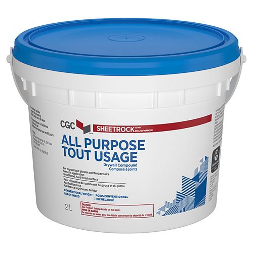 CGC Sheetrock All Purpose Drywall Compound, Ready-Mixed, 2L Pail