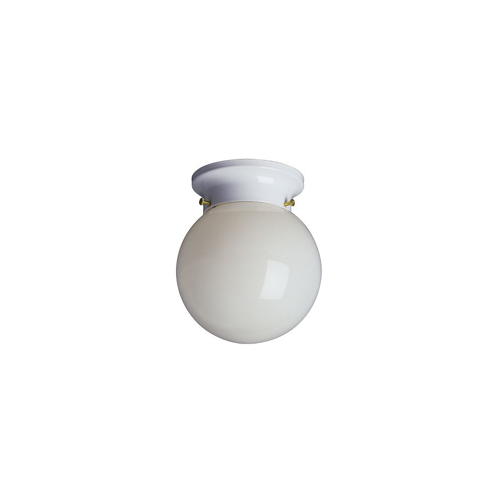 Hampton Bay 6-inch 1-Light 60W Flushmount Ceiling Light with White Opal