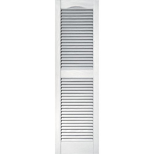 15-inch x 39-inch Louvered Shutter in White