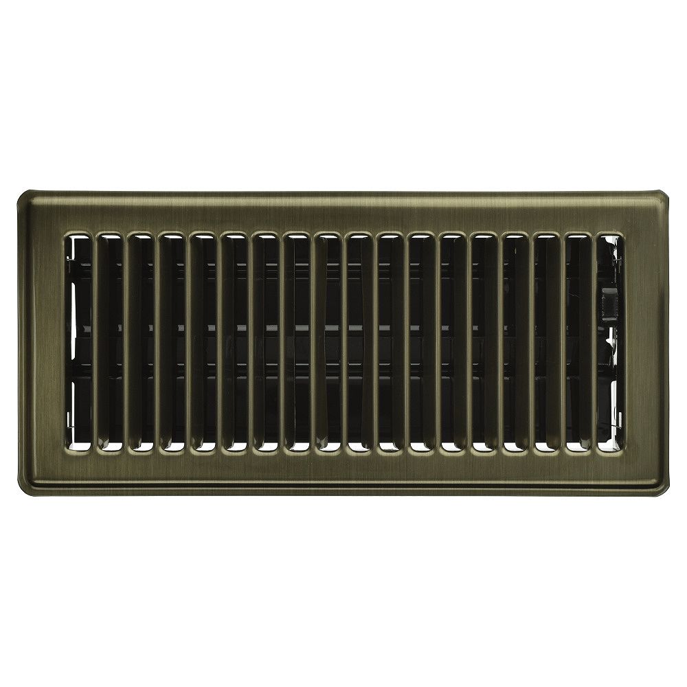 Hdx 4 Inch X 10 Floor Register Vintage Br The Home Depot Canada 10 Inch Floor Register Vintage Br