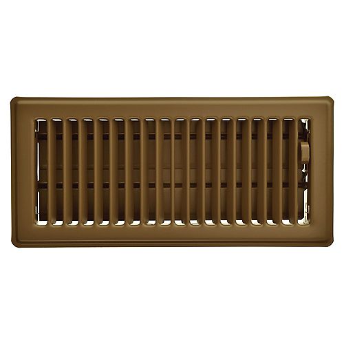 4 inch x 10 inch Floor Register - Brown