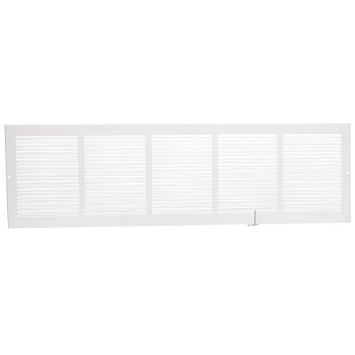 30 inch x 8 inch Sidewall Grille - White