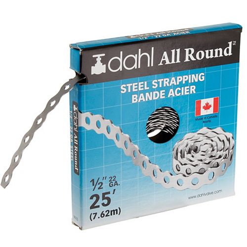 Dahl All Round Strapping, Steel, 22Ga 1/2-inch x 25'