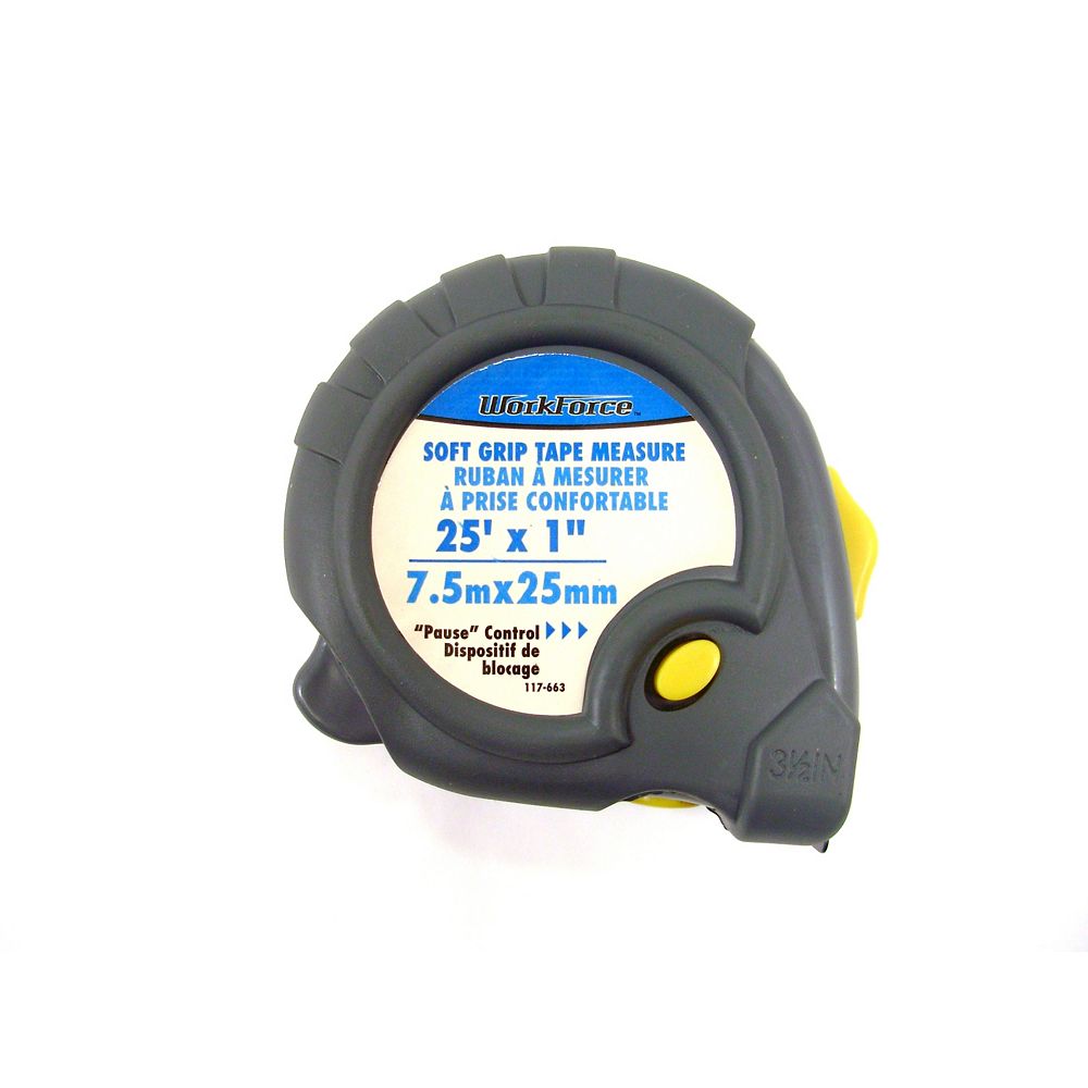 Workforce Soft Grip Tape Measure 25 X 1 The Home Depot Canada